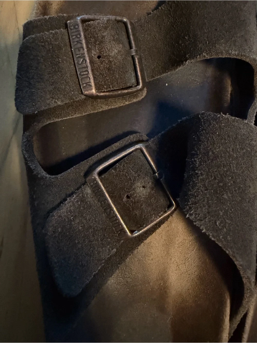 Birkenstock Men's Double-Strap Suede Sandals - Dark Brown